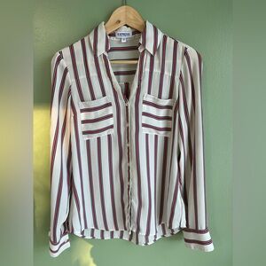 Express Portofino Shirt with Red and Black Stripes